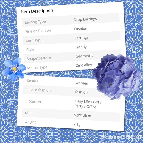 Enchanting Blue Crystal Drop Silver Earrings - Picture 7 of 7